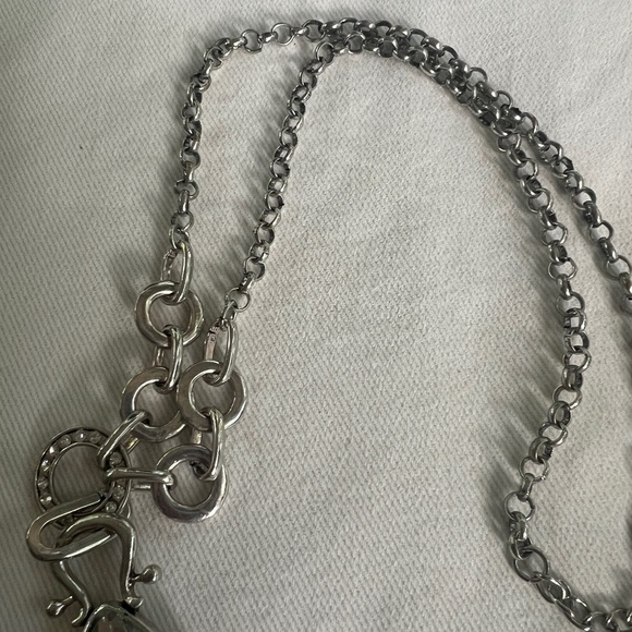 Lula N Lee Long Silver chain necklace with Teardrop Crystal. - Picture 7 of 7